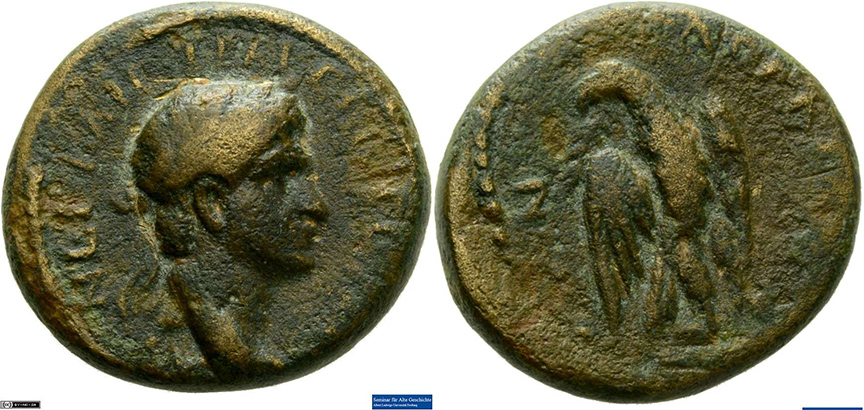 Small-Greek-Coin-12mm---Bronze-Color-W/Eagle